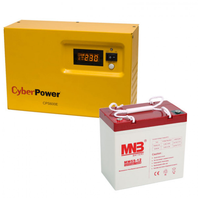 Инвертор CyberPower CPS 600 E + АКБ 55 Ач