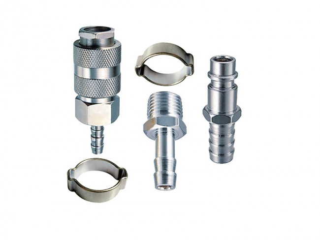 Переходник 1/4"F на елочку 6мм с обжимным кольцом 6х11мм FUBAG 180440 В