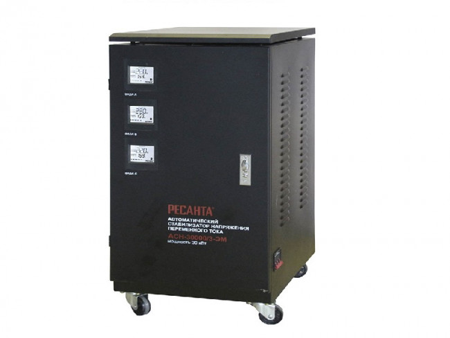 Стабилизатор напряжения 3-х фазный АСН30000/3-ЭМ Ресанта 63/4/7