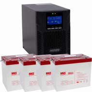 Комплект онлайн ИБП HIDEN UDC9102H (2000 Ва / 1800 Вт) + 4 АКБ 75А/ч