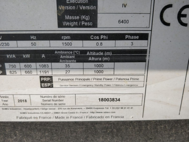 БУ дизельный генератор SDMO D830 в кожухе