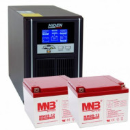 Комплект онлайн ИБП HIDEN UDC9201H (1000Ва / 800Вт) + 2 АКБ 28А/ч